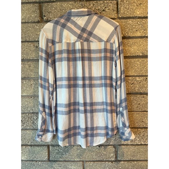Rails Plaid pink and blue button up top Sz M - Picture 7 of 8
